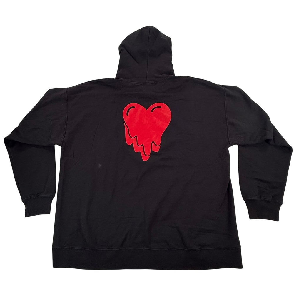 Emotionally Unavailable Black Melting Heart Graphic Hoodie XXL Streetwear